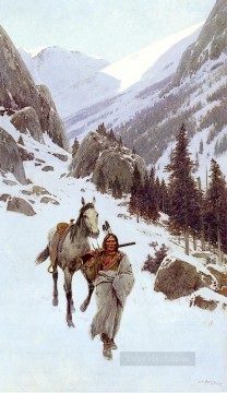  occidental Pintura - A través del paso Invierno nativos americanos de las Indias Occidentales Henry Farny